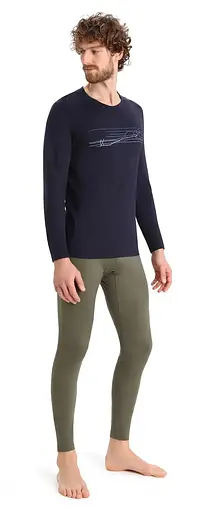 Термокофта Icebreaker 200 Oasis LS Crewe Ski Stripes Men L Midnight (1052-IB0 A56 HU401 L) - фото 4