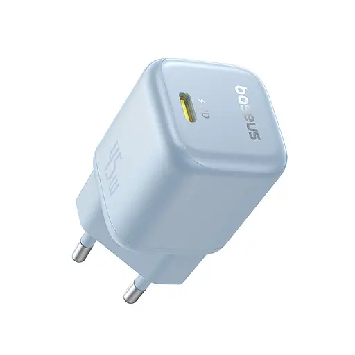 Мережевий зарядний пристрій Baseus PicoGo GaN Fast Charger 1C 45W EU Galaxy блакитний - фото 1