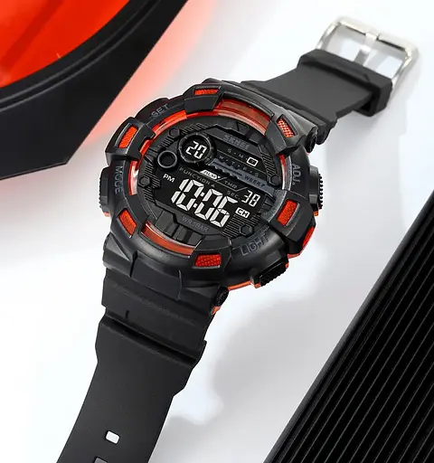 Годинник чоловічий спортивний наручний Skmei 2110 (Чорний з помаранчевим) - фото 5