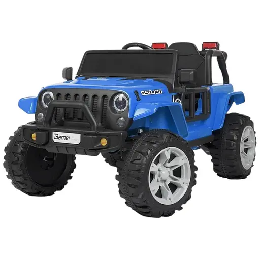 Электромобиль детский Bambi Джип Racer M 4282EBLR-4 с аккумулятором 12V и кожаным сиденьем синий