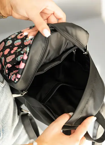 Жіночий рюкзак Sambag Brix KQH чорний принт "Cake" 29 х 22 х 10 см (11321736) - фото 5