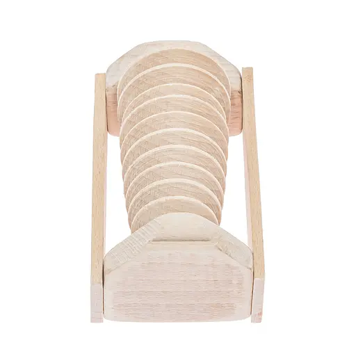 Масажер для стоп дерев'яний для профілактики плоскостопості та рефлекторного масажу на 2 ролики на одну ногу, Woodly 87039 - фото 7