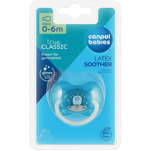 Пустушка Canpol babies Space латексна кругла  0-6 міс. синя (23/221_blu_new) - фото 3