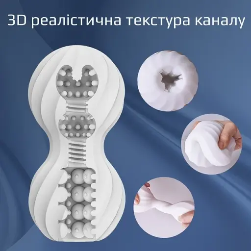 Мастурбатор I'MCUM Hot Squeeze з підігрівом та віброкільцем Білий (IM-FJB222) - фото 9