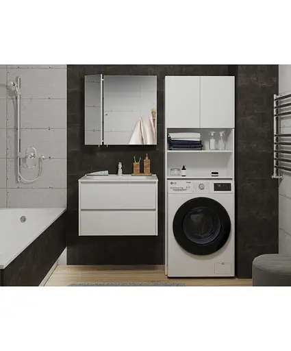 Пенал Мойдодир Soft Line П-64 над пральною машиною, Білий - фото 5