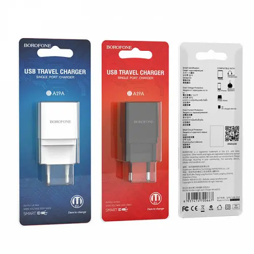 Зарядный набор блок с кабелем micro-USB Borofone BA19A 1 usb 1a - фото 2