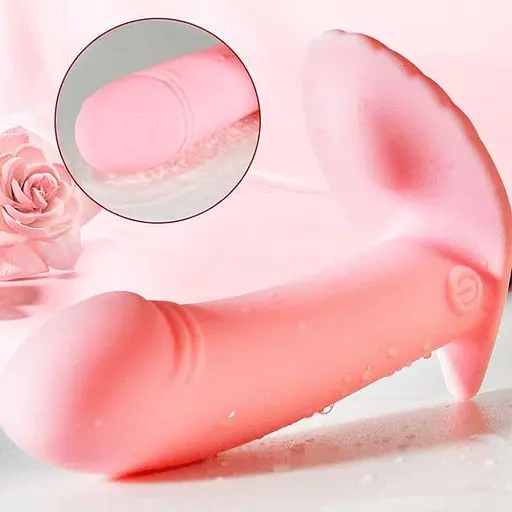 Мини-вибратор Бабочка силиконовый в трусики для женщин 10 режимов USB розовый - фото 2