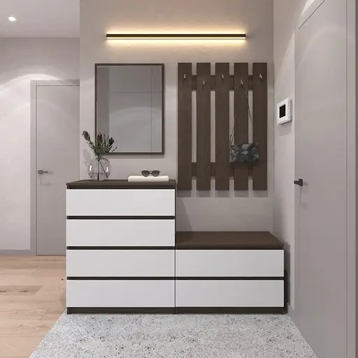 Прихожая VAYS комплект в прихожую №1 венге темный-белый фасад