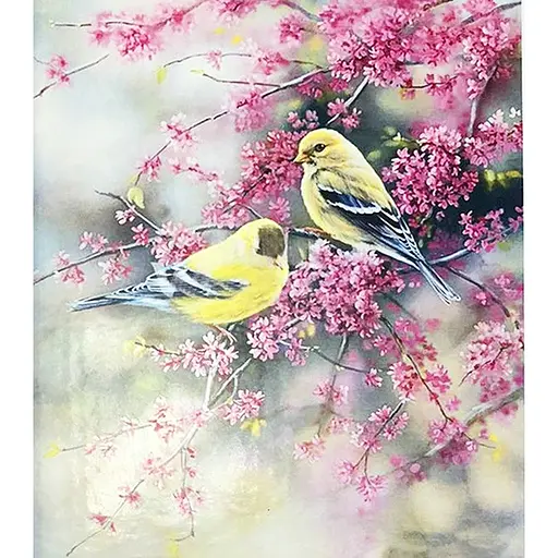 Картина Алмазна мозаїка зі стразами на підрамнику, 40 * 50 см. Пташки - фото 1