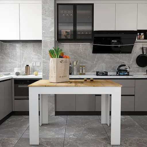 Столовый стол Doros Флинт Белый/Дуб Артизан 120(170)х80х78 (41510130) - фото 3