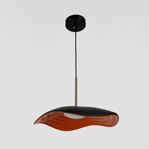 Подвесной светильник-цветок в черно-оранжевом корпусе Ø 40х25 см | Line F | Ст. SGA31-280 Black+Red - фото 3