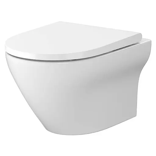 Подвесной унитаз Cersanit Larga EW CleanOn овальный с сидением duraplast Slim Soft Close WRAP S701-472 - фото 1