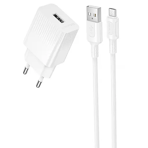 МЗП Borofone BAS71A Source 10.5W (1USB-A) + кабель USB to MicroUSB White