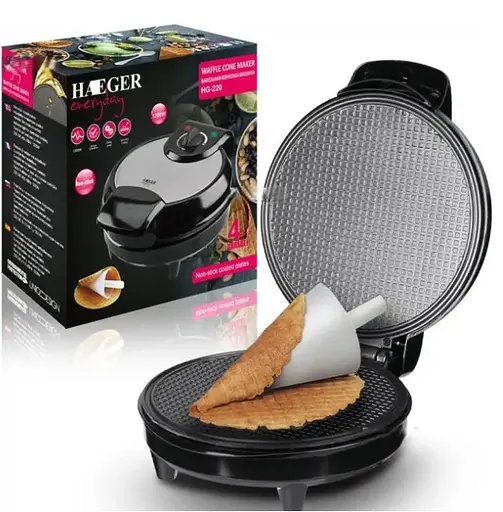 Професійна вафельниця Haeger HG-220 для тонких вафель кругла - фото 4