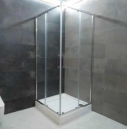 Душевая кабина Dusel A-513 100x100x190 тонированная, Хром, Универсальная, тонированная, хром, 100x100 - фото 2