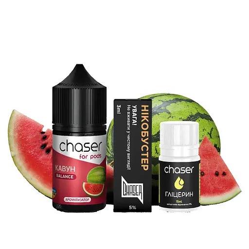 Набор компонентов для самозамеса солевой заправки CHASER For Pods BALANCE NEW 30 мл Арбуз, 0-50 мг (15620)