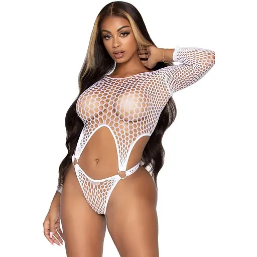 Боді Leg Avenue Top bodysuit with thong back White