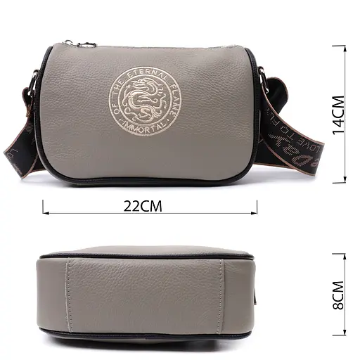 Женская сумка Vintage с вышивкой на лицевой стороне из натуральной кожи 22х14х8 см sum0029043 - фото 3