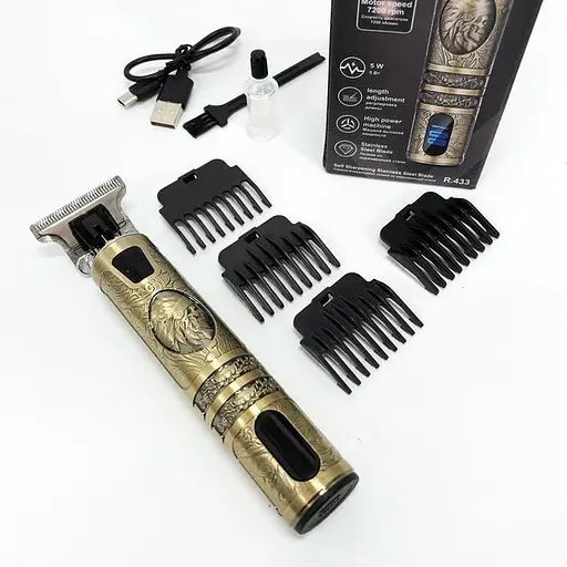 Универсальный триммер для волос Domotec MS-437 машинка для стрижки с насадками аккумуляторная с LED-дисплеем USB Золотистый 5 Вт - фото 5