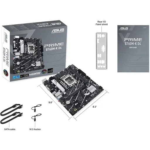 Материнская плата Asus Prime B760M-K D4 s1700 B760 2xDDR4 M.2 HDMI D-Sub mATX - фото 2
