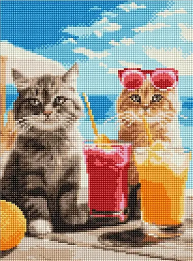 Набір з алмазною мозаїкою Котики на відпочинку Ideyka AMO8145, 30x40 см
