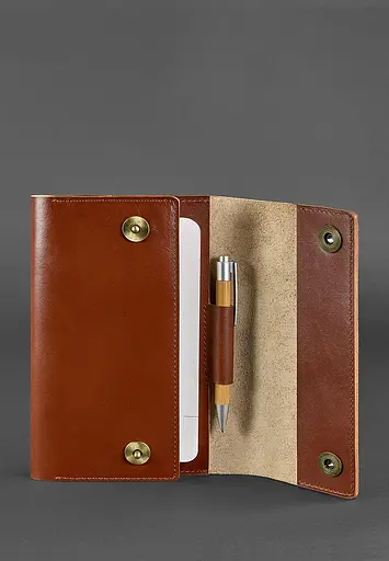 Шкіряний блокнот (Софт-бук) 5.0 світло-коричневий - фото 5