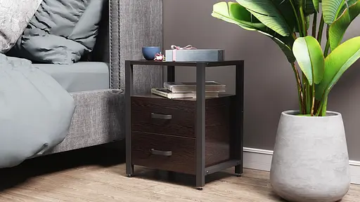 Тумба універсальна Ferrum-decor Вів'єн 2/2 50x41x40 чорний ДСП Венге 16мм (FRD-106192)