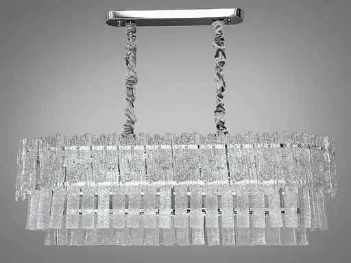 Люстра підвіс зі скляними пелюстками овальної форми на 10 ламп - фото 1