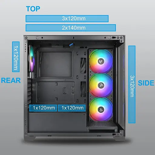 Корпус AZZA NEPTUN 491 (CSAZ-491), блок питания не входит в комплект, б/у - фото 7