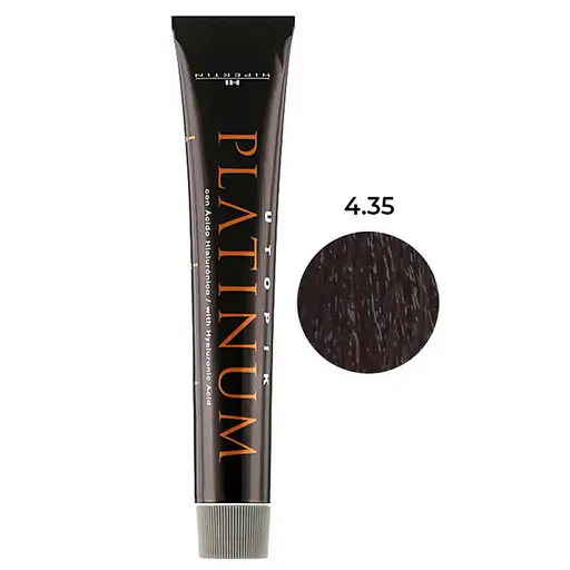 Професійна стійка крем-фарба для волосся Hipertin Platinum 4.35 шатен золотисто-червоний 60 мл - фото 1