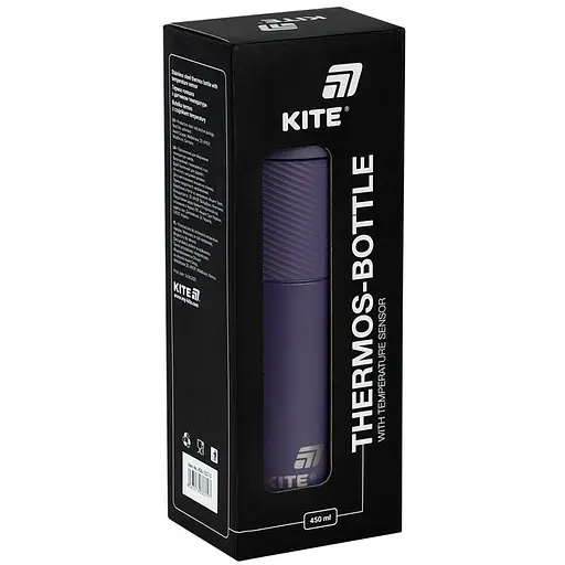 Термос с термодатчиком Kite фиолетовый 450 мл (K25-1227-3) - фото 6