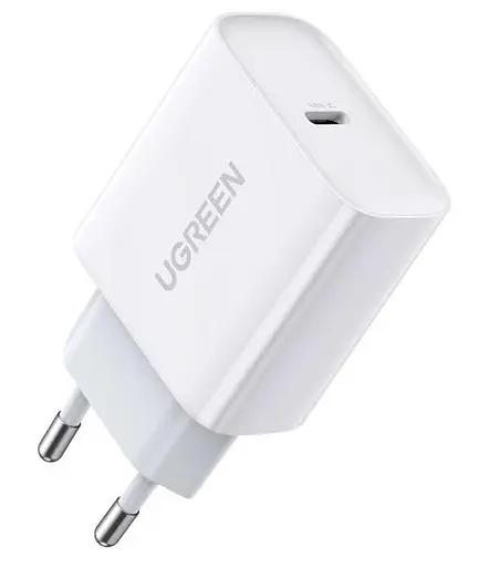 Зарядний пристрій для iPhone 8 12 Ugreen CD137 20 W EU PD QC4.0 / 3.0 / 2.0 BC1.2 1*USB Type C - фото 1