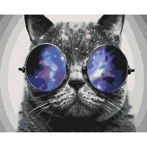 Картина по номерам на підрамнику Brushme Котик на Маямі - фото 1