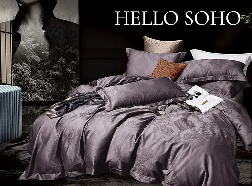 Комплект постільної білизни Євро Boutique 200х230 см Venzel Violet SOHO pbe0050870 - фото 3