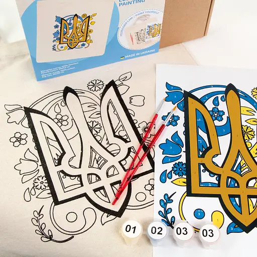 Набор экосумка-раскраска «Тризуб» хлопок 220 г/м2 38х42см ROSA Talent [CD] - фото 6