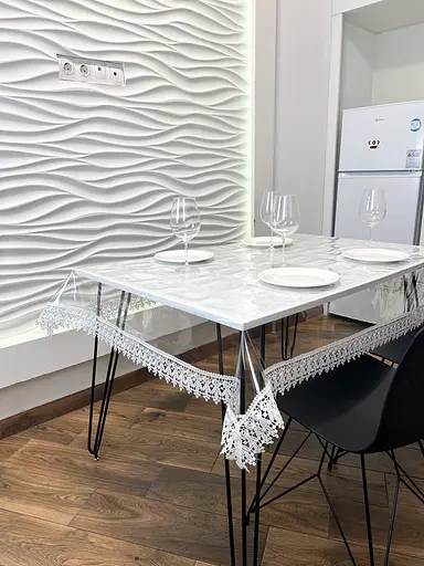 Силиконовая скатерть с кремовым кружевом 7 см 260х180 см - фото 9