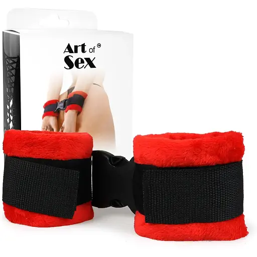 Наручники Art of Sex - Handcuffs Soft Touch Красные - фото 3