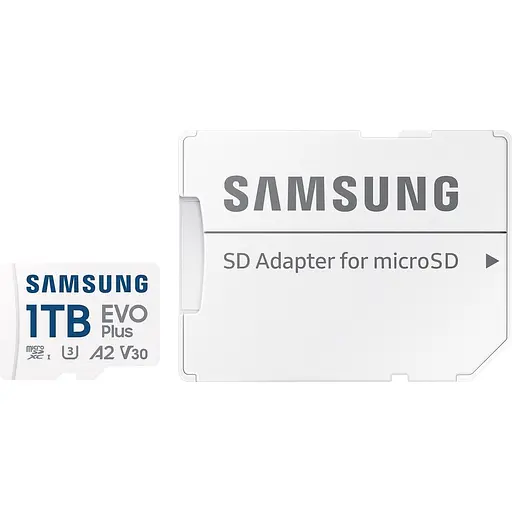 Карта памяти Samsung microSDXC 1TB Class 10 UHS-I U3 V30 A2 EVO Plus + SD Adapter (MB-MC1T0SA/EU) (112840) - фото 2