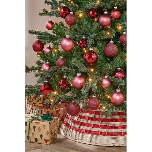 Комплект елочных шаров Mica Decorations стеклянные 7/6/5 см вишневые 42 шт. (1180972) - фото 3