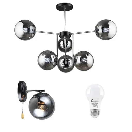 Комплект: Люстра Valeso K2307/6 + 2 Бра Valeso K2307/1W с лампочками