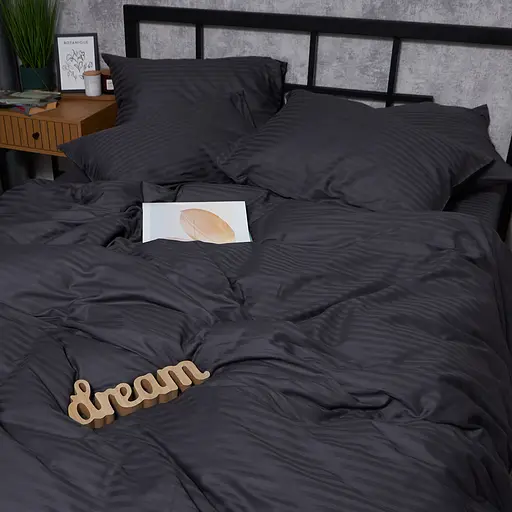 Підковдра Moon&Star Satin Stripe Dark Serenity Полуторна Євро 160x220 см - фото 3