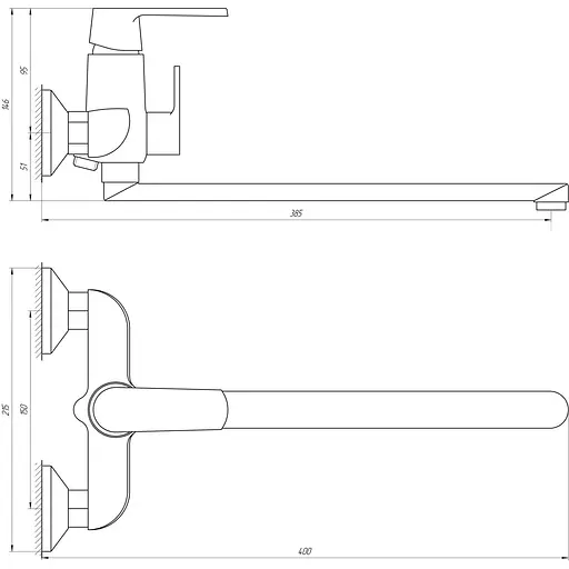 Смеситель для ванны Globus Lux Laguna GLA-0208 - фото 4