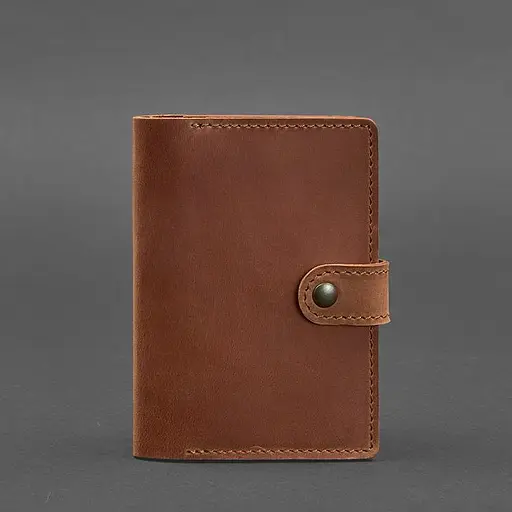 Кожаная обложка для паспорта 3.0 светло-коричневая Crazy Horse - фото 6