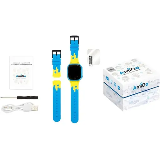 Smart Watch AmiGo GO008 MILKY GPS Wi-Fi Blue/Yellow RU UCRF - фото 5