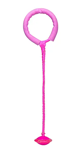 Скакалка з коліском SR19002 на одну ногу, світло, 5 кольорів, р-р іграшки – 63 см (6945678412318) рожевий - фото 1
