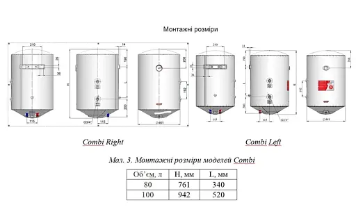 Бойлер накопительный комбинированный Nova tec NT-CBR 100 Combi Right 30412 - фото 5