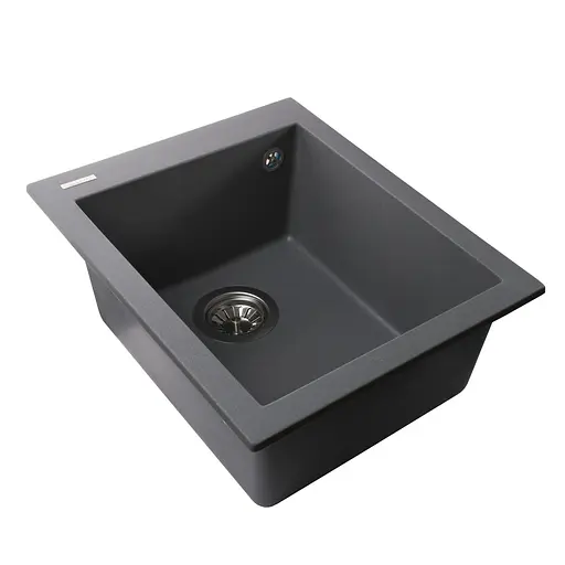 Гранитная мойка Globus Lux Lama серый металлик 410x500 мм А0003, Серый - фото 4