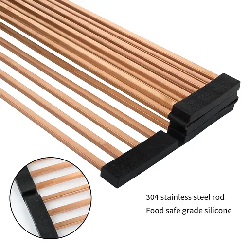 Нержавіючий килимок для мийки золотий Nett KG-16 (45) - фото 8