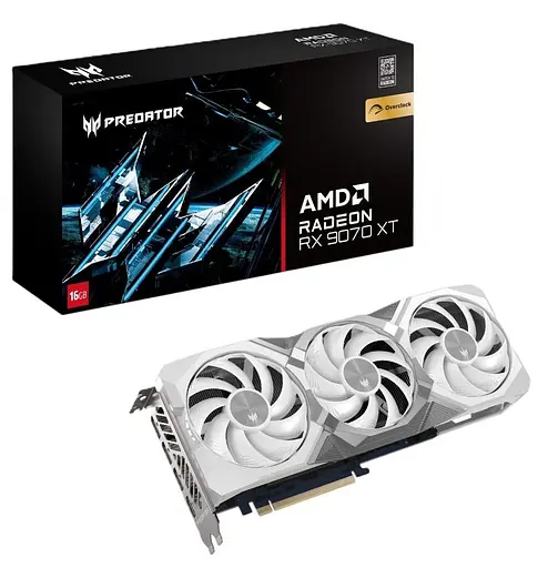 Видеокарта Acer AMD Radeon RX 9070 XT 16GB PREDATOR BIFROST OC WHITE (DP.Z4FWW.P02) (GDDR6, 256 bit, PCI-E v5.0 x16) - фото 8