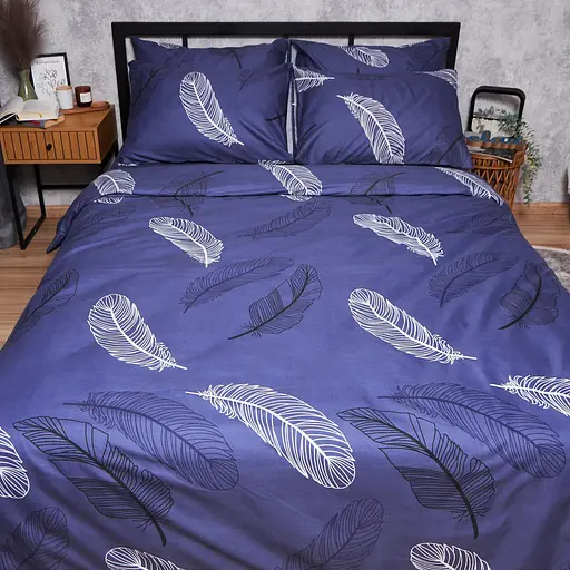 Комплект постельного белья Moon& Star Микросатин Premium Night Feathers Семейный 160х220х2 наволочки 4х50х70 - фото 5